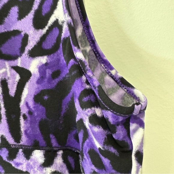 Animal Print Faux Layered Sleeveless Shirt Size 14P/L Peter Nygard TanJay - Picture 7 of 17